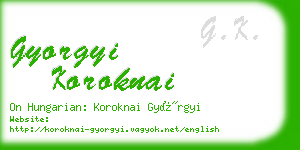 gyorgyi koroknai business card